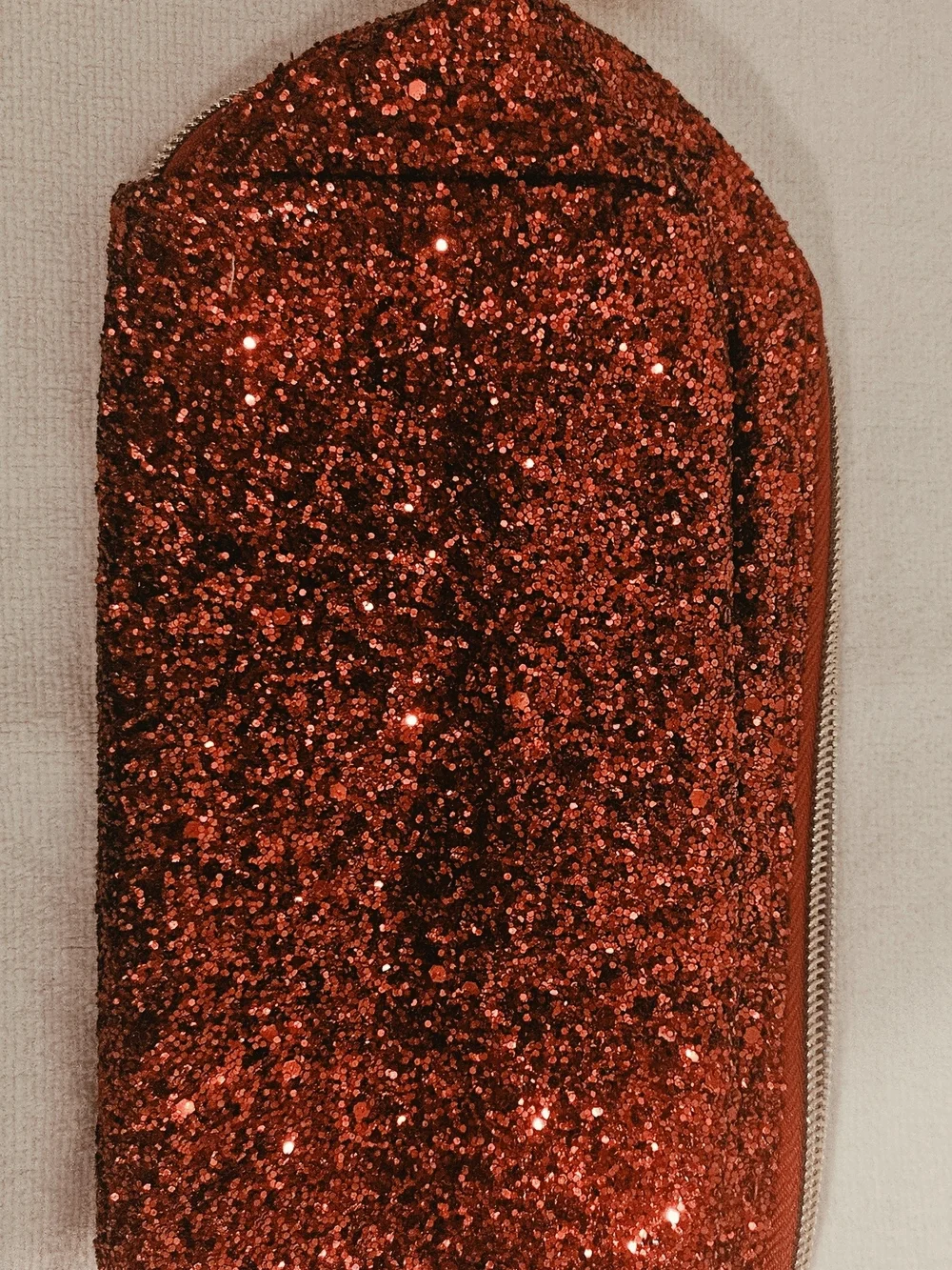 Red Glitter Zip Pouch Women’s Bag